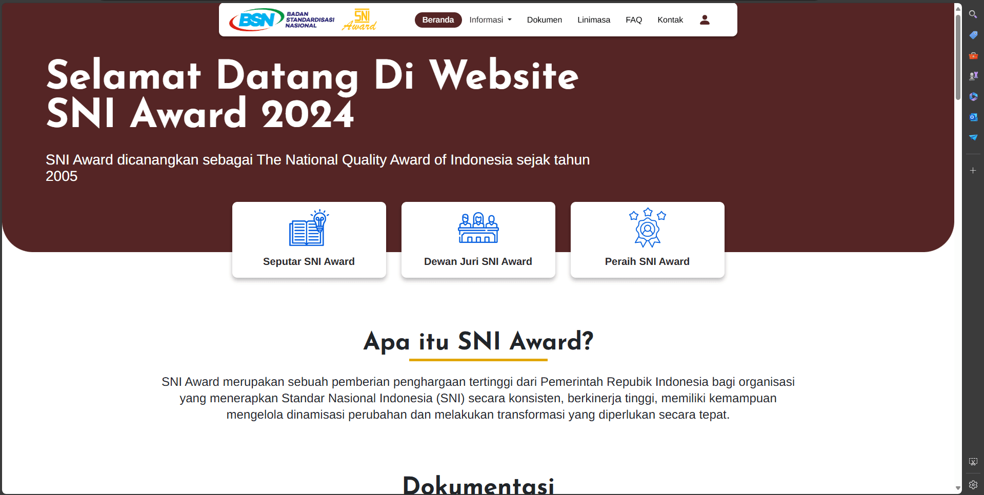 SNI Award Website